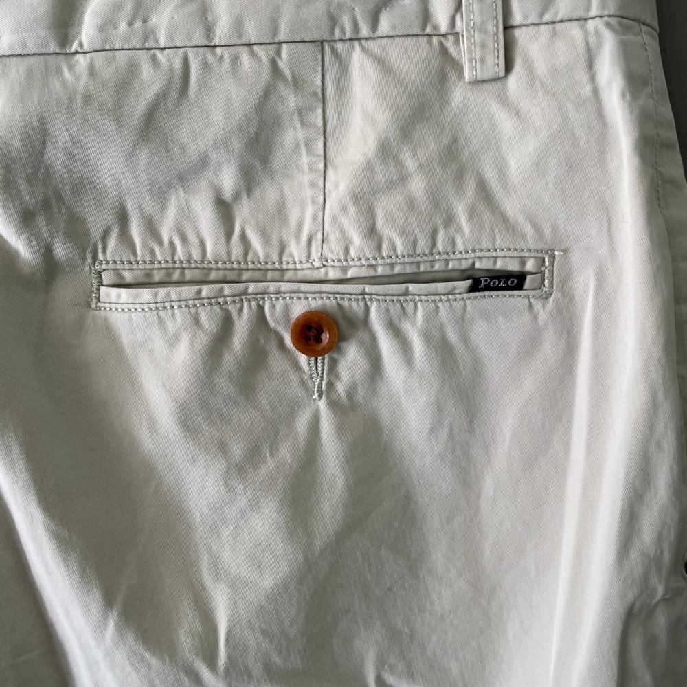 Polo Ralph Lauren Mens Classic Fit Chino Shorts Khaki Tan Cotton Size 31 - Picture 4 of 8